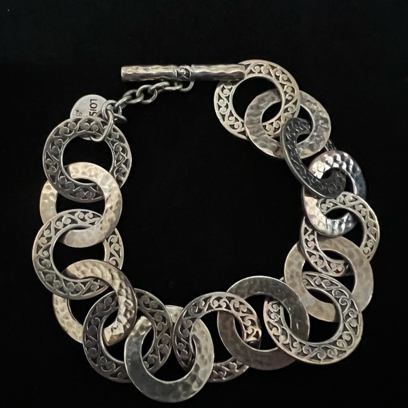 Lois Hill Sterling Silver (925) Circle Link Bracelet with Box and Dust Cover - Picture 3 of 10